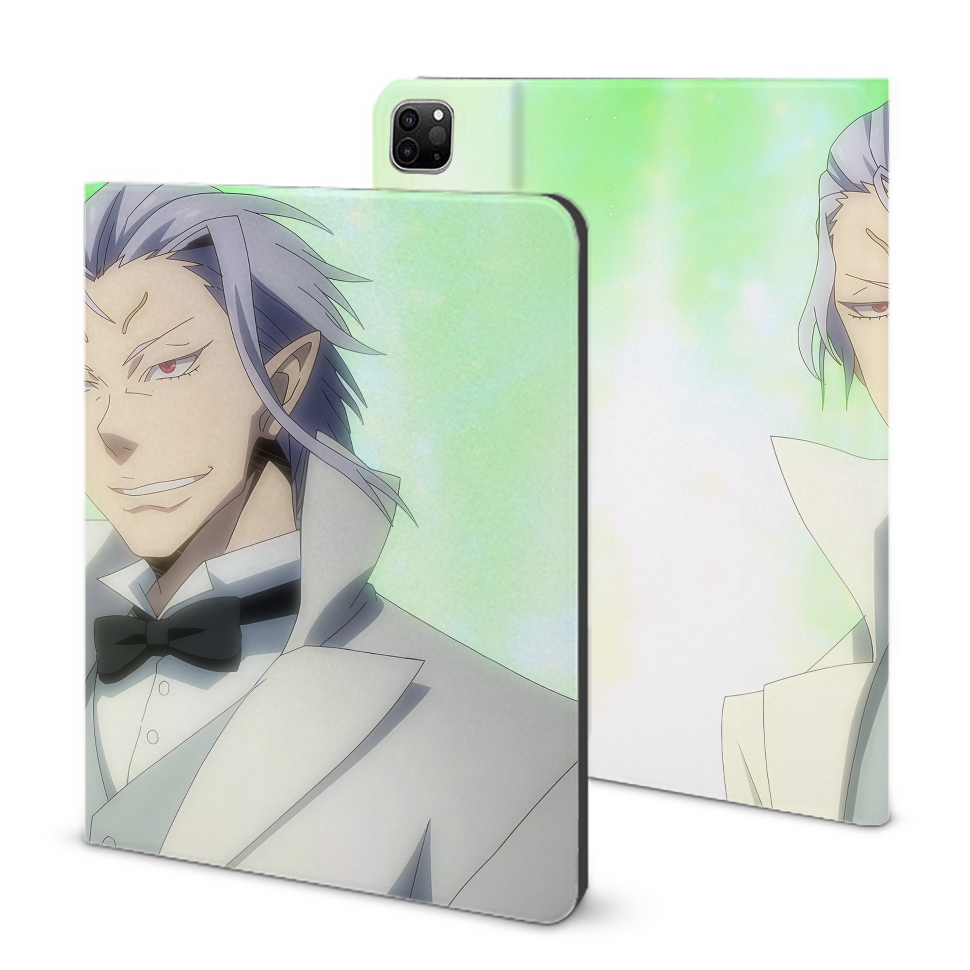 （画像用） 転スラ Regarding Reincarnated to Slime IPad ケース ブック型 PUレザー TPU 耐衝撃 軽量 薄型 ペン収納なし 全面保護 IPad 各モデル対応